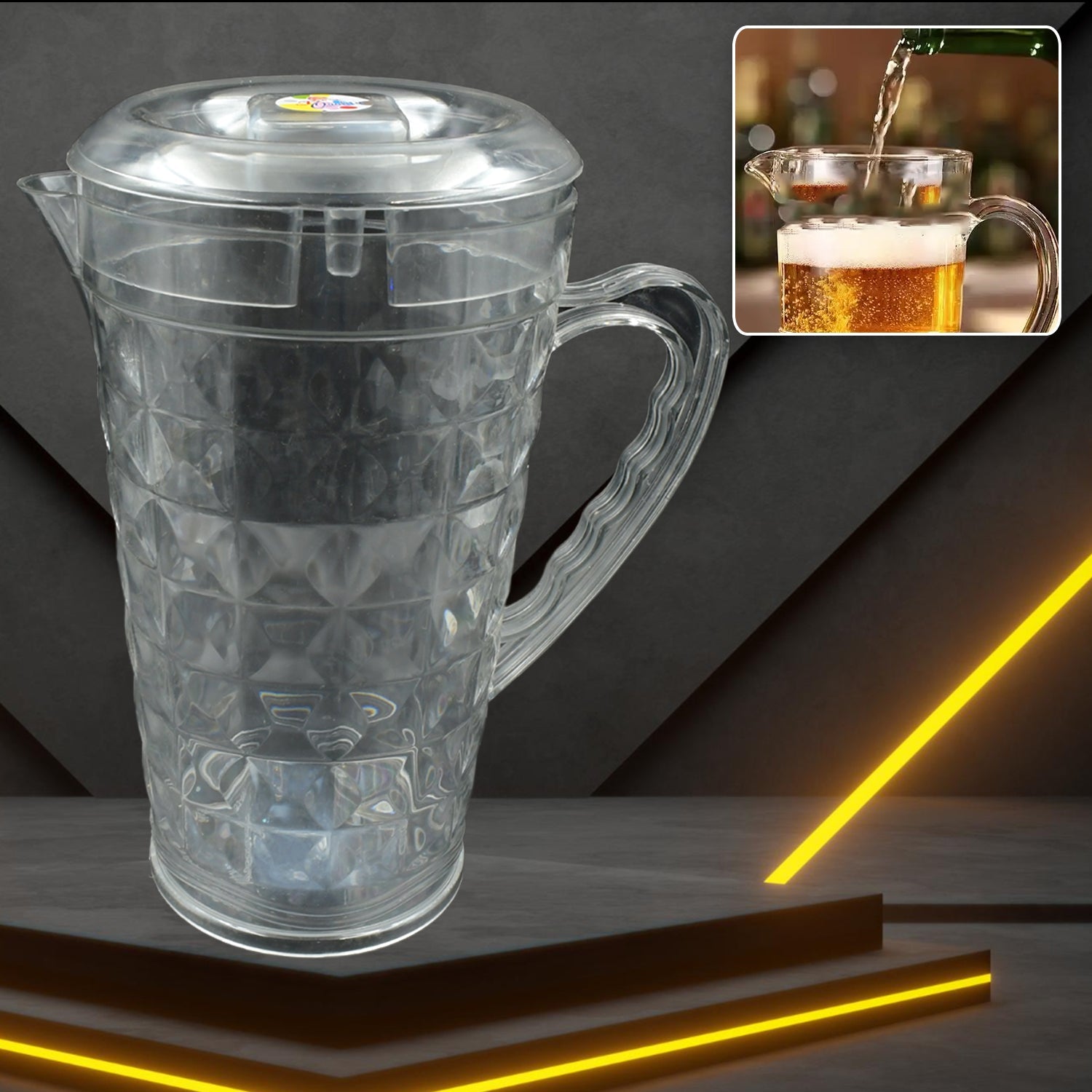 3692 Mocktail Pet Jug Plastic Jug With lid, Drinking Beverage Jag, Transparent Tableware Reusable BPA Free, Plastic Water jug for Home use, Perfect for Home, Restaurants 3692 Mocktail Pet Jug Plastic Jug With lid, Drinking Beverage Jag, Transparent Tableware Reusable BPA Free, Plastic Water jug for Home use, Perfect for Home, Restaurants